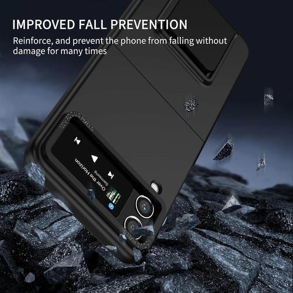 Til Samsung Galaxy Z Flip4 5G Tredimensjonal Sammenleggbar Holder PC-telefondeksel