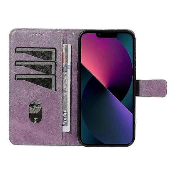 Til iPhone 14 Etui Pung Geometrisk PU Læder Telefoncover Kalvetekstur m A