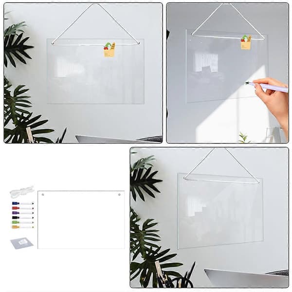 Klara Whiteboard Akrylmarkörtavlor för Väggupphängning 2-pack A