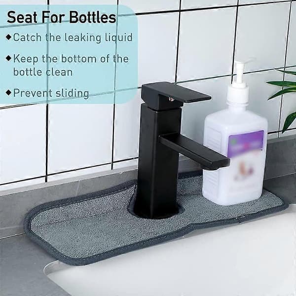 Vandhane absorberende måtte mikrofiber køkkenvask vandtørrepude badeværelseshane klud