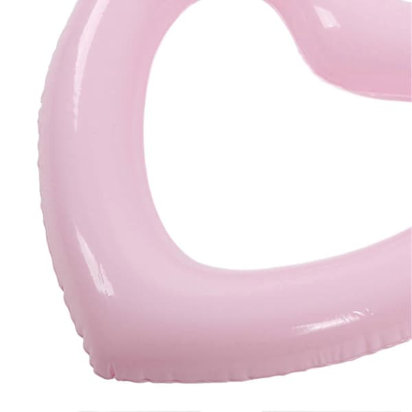 Hjärtformad simring 45 cm tjock rivtålig PVC-material uppblåsbar poolflottör för poolparty stränder rosa A
