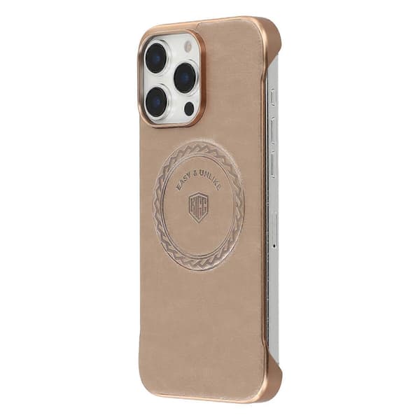 KIGC för iPhone 15 Pro magnetiskt fodral galvanisering PC + PU telefonbaksida