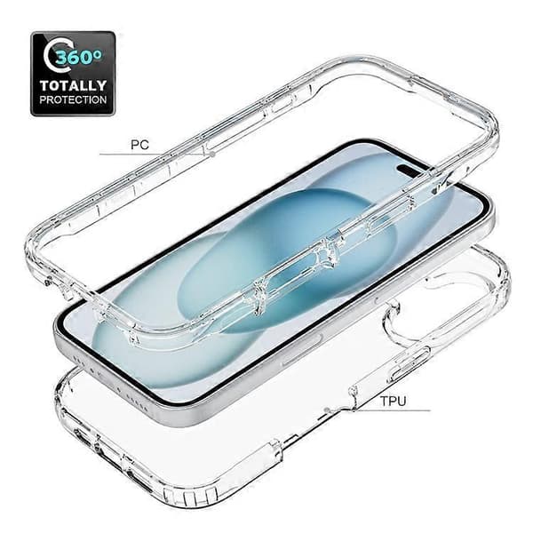 Kompatibel med iPhone 16-deksel Støtsikkert TPU+PC Hybrid Telefondeksel Blå