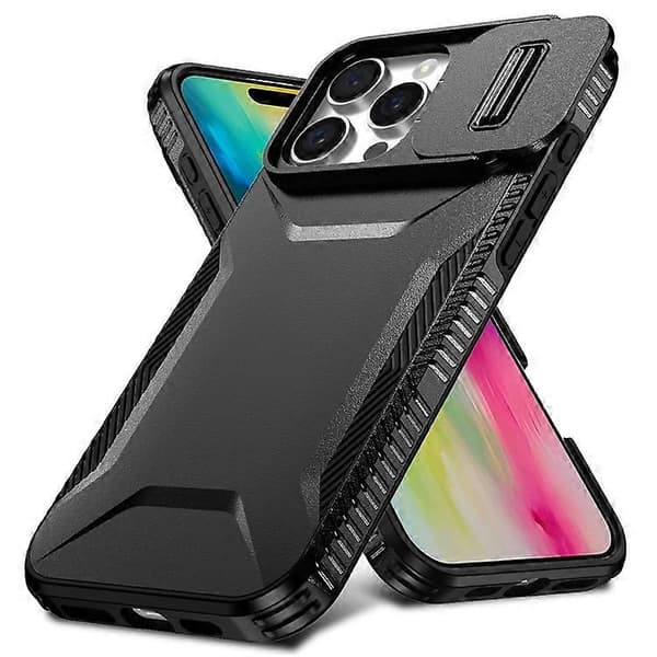 Kompatibel med iPhone 16 Pro Max-deksel Camshield TPU+PC telefondeksel sklisikker sidekant A