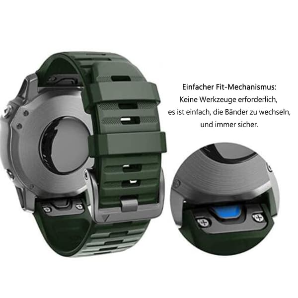 Armbånd til Garmin Fenix 6/Fenix 7 Instinct, 22 mm bred silikone Estraz rem Quick-Fit til Garmin