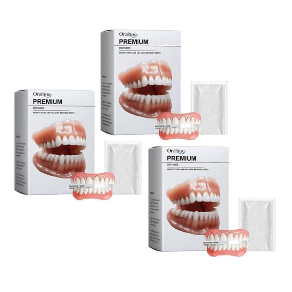 Soft-Dentures Relines Kit for Men Women Realistics Looking Comfort Teeth Replacement for Jobs Interview A