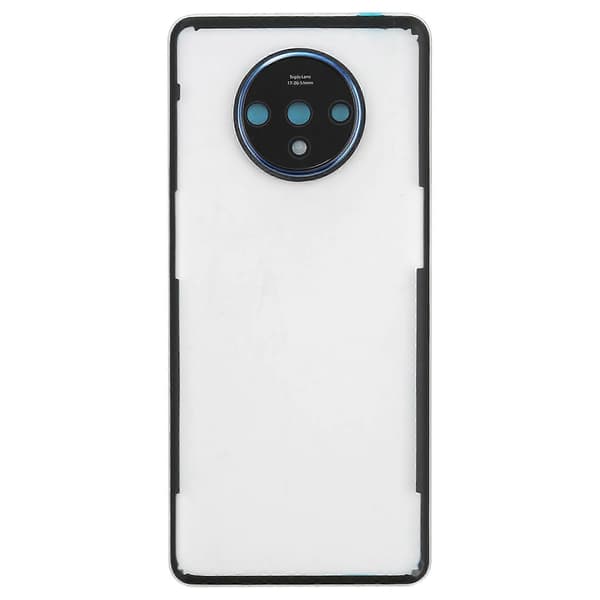 För OnePlus 7T batteribaksida med kameralins (transparent)