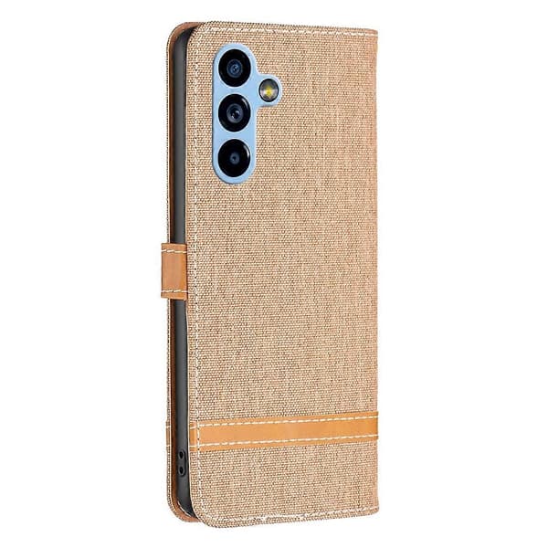Til Samsung Galaxy A54 5G Farveblok Denim Tekstur Læder Telefoncover