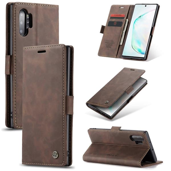 CASEME 013 Series Auto-absorbed Flip Leather Lommebokdeksel til Samsung Galaxy Note 10 Plus/10 Plus 5G