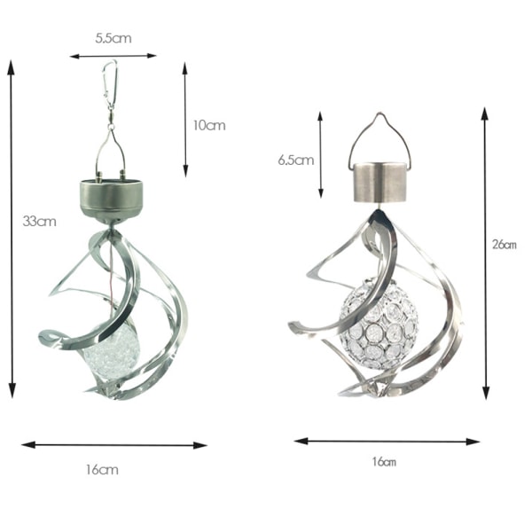 Solljus utomhus ljuskrona sfärisk vindklocka ljus för