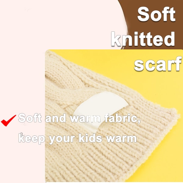 Barnscarf Mjuk varm stickad halsvärmare Klassisk vinterscarf för B