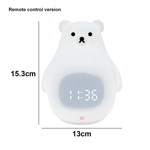 Iso valkoinen karhu herätyskello yövalo silikoni USB