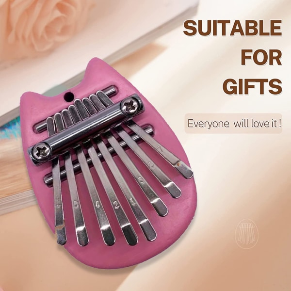 Mini Kalimba 8 Keys Tommel Piano Søt Bærbar Finger Piano Wood