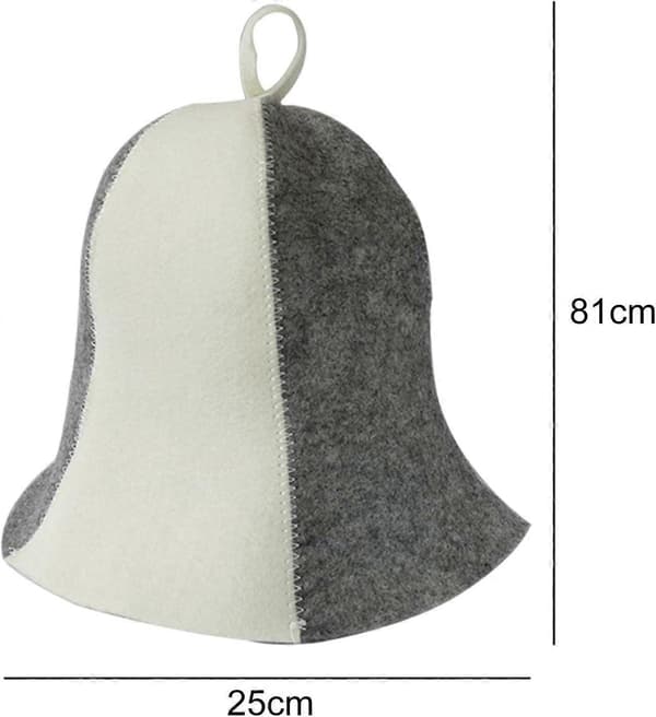 Bastuhatt Polyester Huvudskydd med Överhettningsskydd för Spa Banya Dusch Svart Vit 25x72cm A