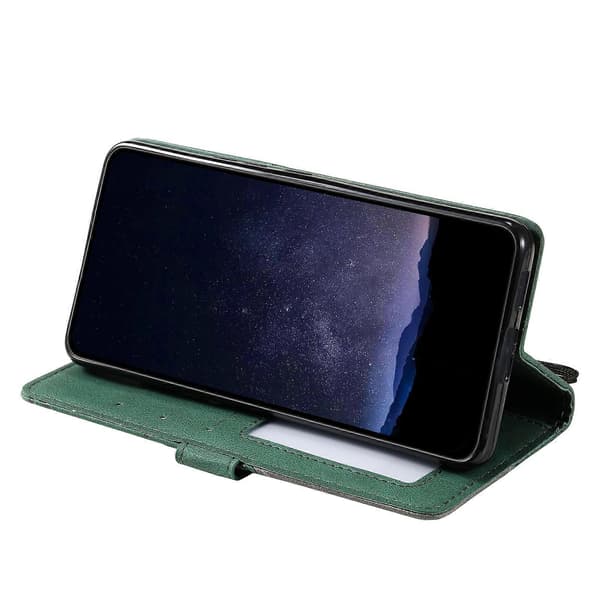 För Oppo A60 4G Fodral Präglade Linjer PU Läder Splicing Plånboksfodral