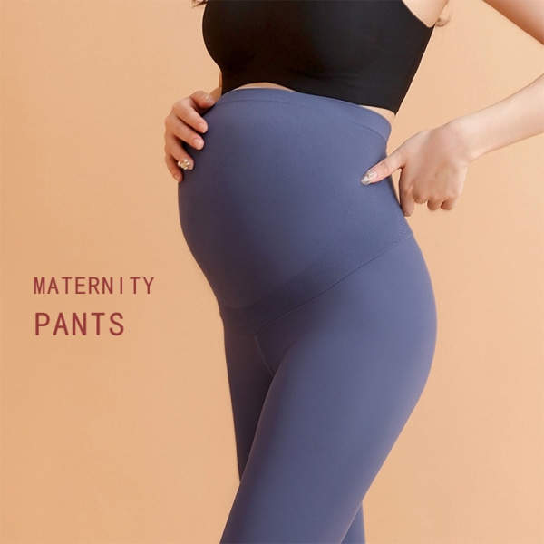 Siniset raskaana olevien naisten korkeavyötäröiset vatsan leggingsit, casual