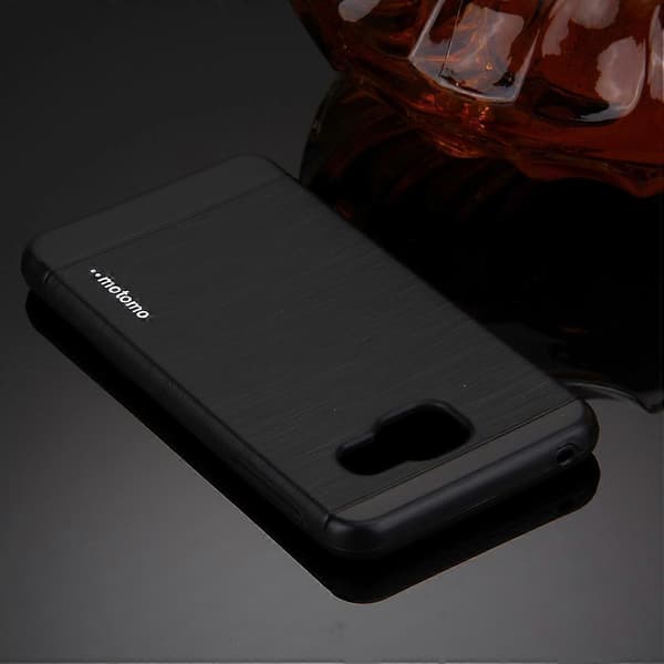 MOTOMO för Galaxy A7 / A710 Borstad Textur Metall + TPU Skyddsfodral