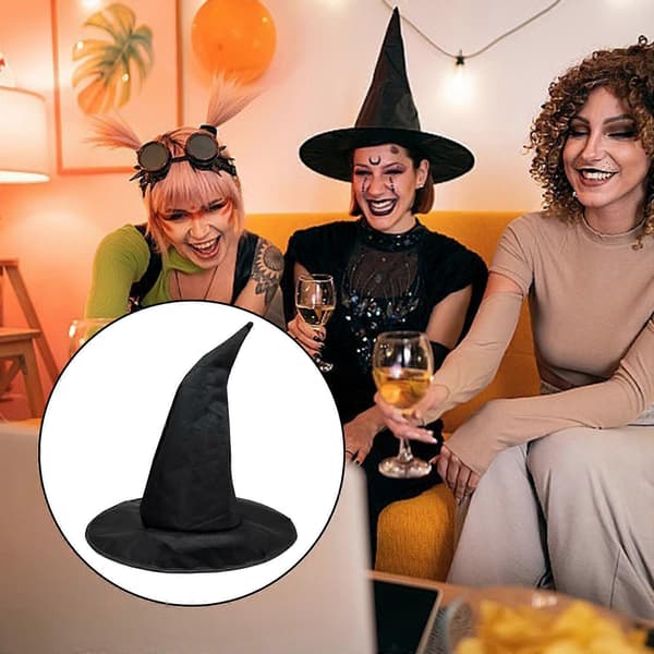Halloween Troldmandshat Stor Sort Heksehat Drejet Heksehætter Mode Spids Hat Halloween Cosplay Kostumer Sort A