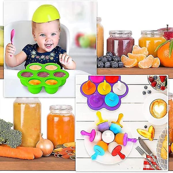 Silikone ispindeform sæt af silikone ispindeform isforme med farverige plastikpinde non-stick isterningbakker DIY frosne ispopforme A