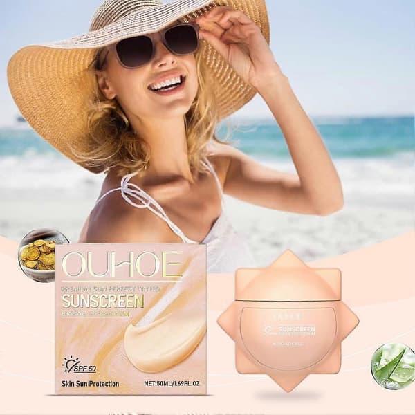 Lätt och icke-klibbig solskyddskräm 50 ml återfuktande och närande för sommarlek under solen A