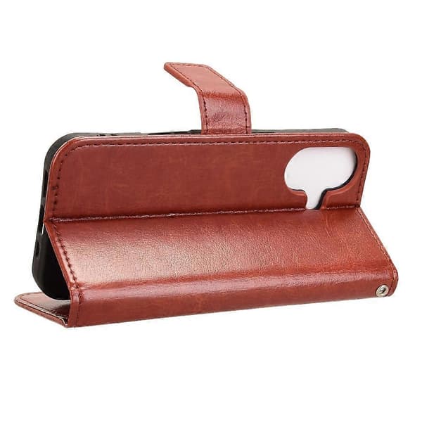 Til iPhone 16 etui Crazy Horse tekstur PU læder telefonpung cover A