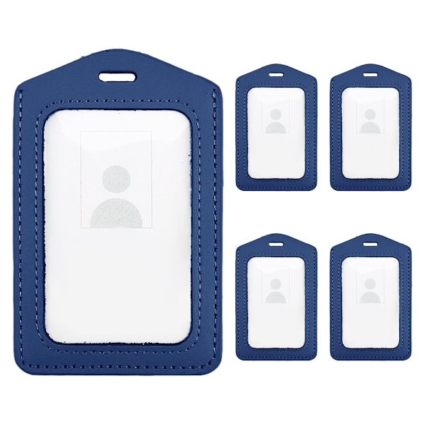 Praktisk ID-Badge Holder, Vertikal Stil PU Læder ID Arbejdsbadge Kort Holder Arbejdstilladelse Holder Navnekort Etui Kreditkortpung Taske, 5 Stk