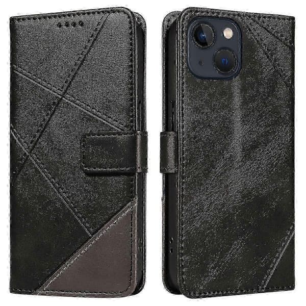 Til iPhone 14 Etui Pung Geometrisk PU Læder Telefoncover Kalvetekstur m A