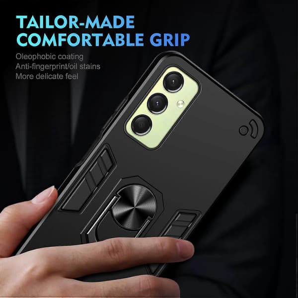 For Samsung Galaxy A16 5G/A16 4G Deksel PC+TPU Drop Defend Telefondeksel med Ringstativ A