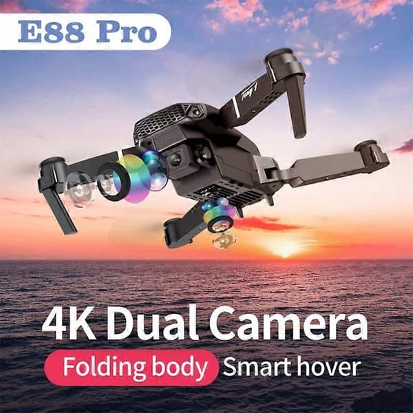 E88 Pro Drone 4K HD-kamera Dron WIFI FPV Høydeholdmodus Luftfotografering Droner