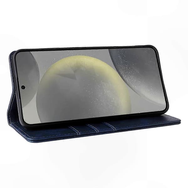 Plånboksfodral med magnetlås kompatibelt med Galaxy S24, Premium läderfodral Blå