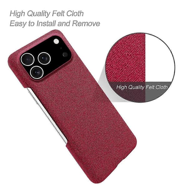 Kompatibel med iPhone 17 Pro Mobilskal Tygtextur Anti-Rep Skyddande PC Baksida A