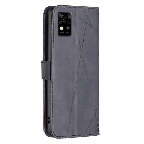 Til ZTE Blade A31 BF05 Magnetisk Spænde Rhombus Tekstur Læder Telefonetui Til ZTE Blade A31 Sort