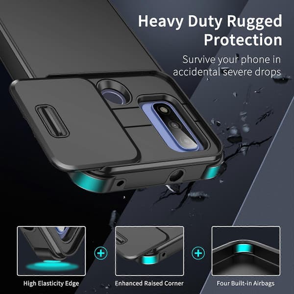 Skjutbart Camshield TPU + PC-telefonfodral Röd för Motorola Edge 2022