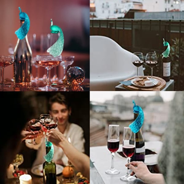 Silikon Vinflaska Propp Påfågel Kreativ Vin Dryck