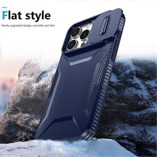 Kompatibel med iPhone 16 Pro Max-deksel Camshield TPU+PC telefondeksel sklisikker sidekant A