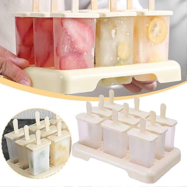 Sommer 9-rutenett hurtigfryst isformsett Ispinneform Isbrett DIY juice yoghurtis A