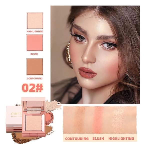 3 i 1 Ansigtsmakeupboks Forbedrer Temperament og Hudfarve Blegende Makeupetui til Bryllupsfest A