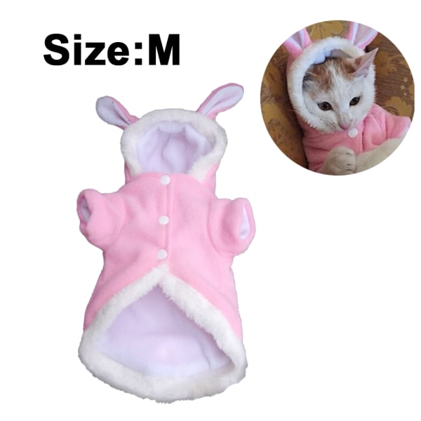 Pet hættetrøje Kat kanin outfit med kaninører Sød sweatshirt