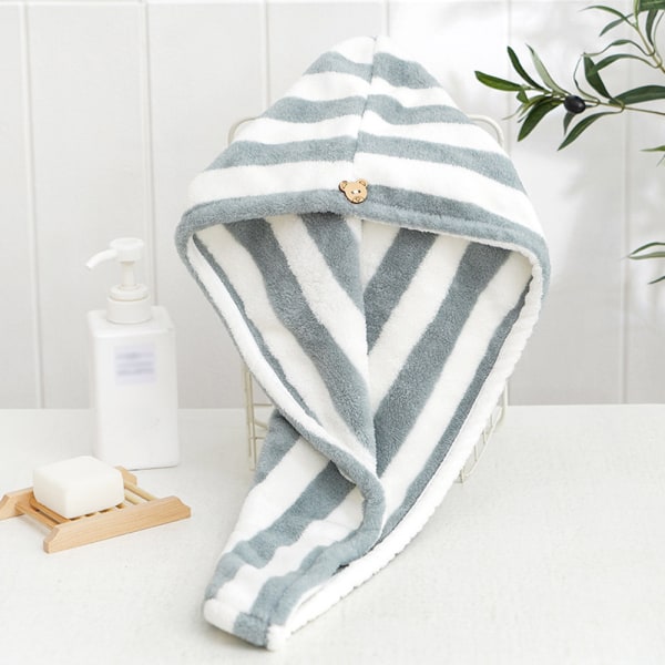 2-pakning mikrofiberhårhåndkleinnpakning turban, hurtig tørking av hår