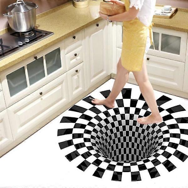 Dørmatte Vortex Teppe 3D Vertigo Teppe Korridor Soverom Dekor Stue