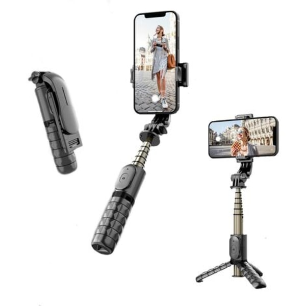 3 i 1 Bluetooth Selfie Stick, Mini Selfie Stick Smartphone Stativ, Udtrækkeligt 360° rotationsstativ med aftagelig fjernbetjening Kompatibel med