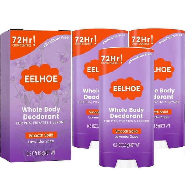 Deodorantstift for hele kroppen for kvinner, aluminiumsfri deodorantstift 72 timer (3 stk)