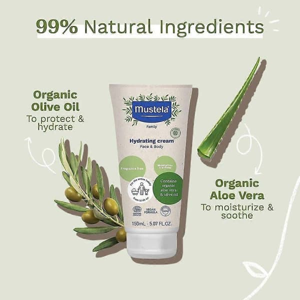 Mustela Bio Økologisk Fuktighetskrem Ansikt og Kropp 150ml A