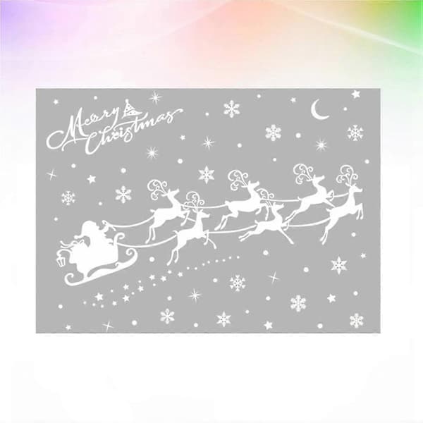 Festlig dekorasjon Sleigh Form Julefest PVC Elektrostatisk Vedheft 43x30cm Grå 2 Sett A