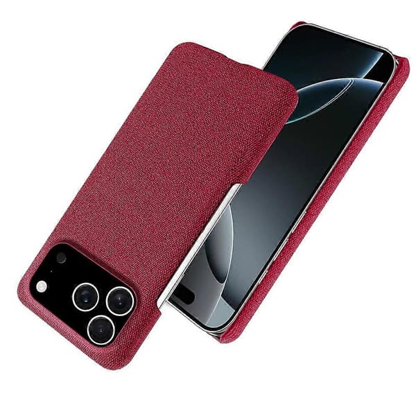 Kompatibel med iPhone 17 Pro Mobilskal Tygtextur Anti-Rep Skyddande PC Baksida A