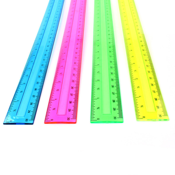 30 Plastic Rulers, Bulk Shatterproof 12 Inch Ruler for School, H