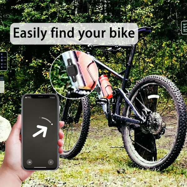 Cykelmonteringsholder Beskyttelsesetui, med sikkerhed tyverisikring til Airtag Cykelmontering, Vandtæt cykel GPS tracker taske, kompatibel til Airtag, Elektrisk