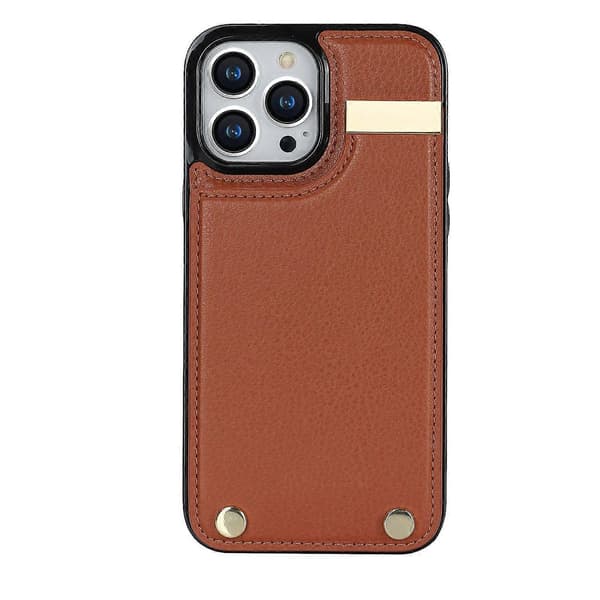 Etui til iPhone 13 Pro Max 6.7 Brun Læder High-end Harmonika Kortplads Business No12860