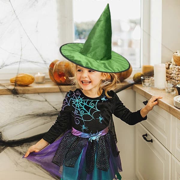 1 stk Halloween heksehatt trollmannhetter heksehatt til Halloween festdekorasjon trollmann cosplay kostyme tilbehør roserød A