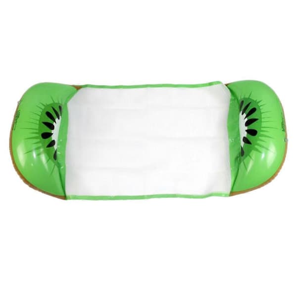 Oppustelig flydemåtte til pool swimmingpoolfest grøn 126x73x25cm holdbart materiale 1-pak A